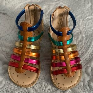 Rainbow sandals for a toddler girl